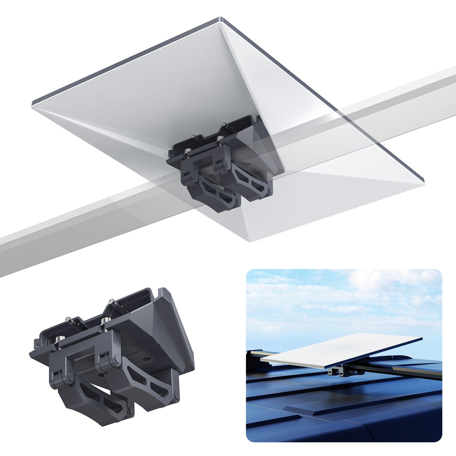 Starlink Gen 3 Roof Rack Mobility Mount – Heavy-Duty Adjustable Clamp for Flat & Aero Bars