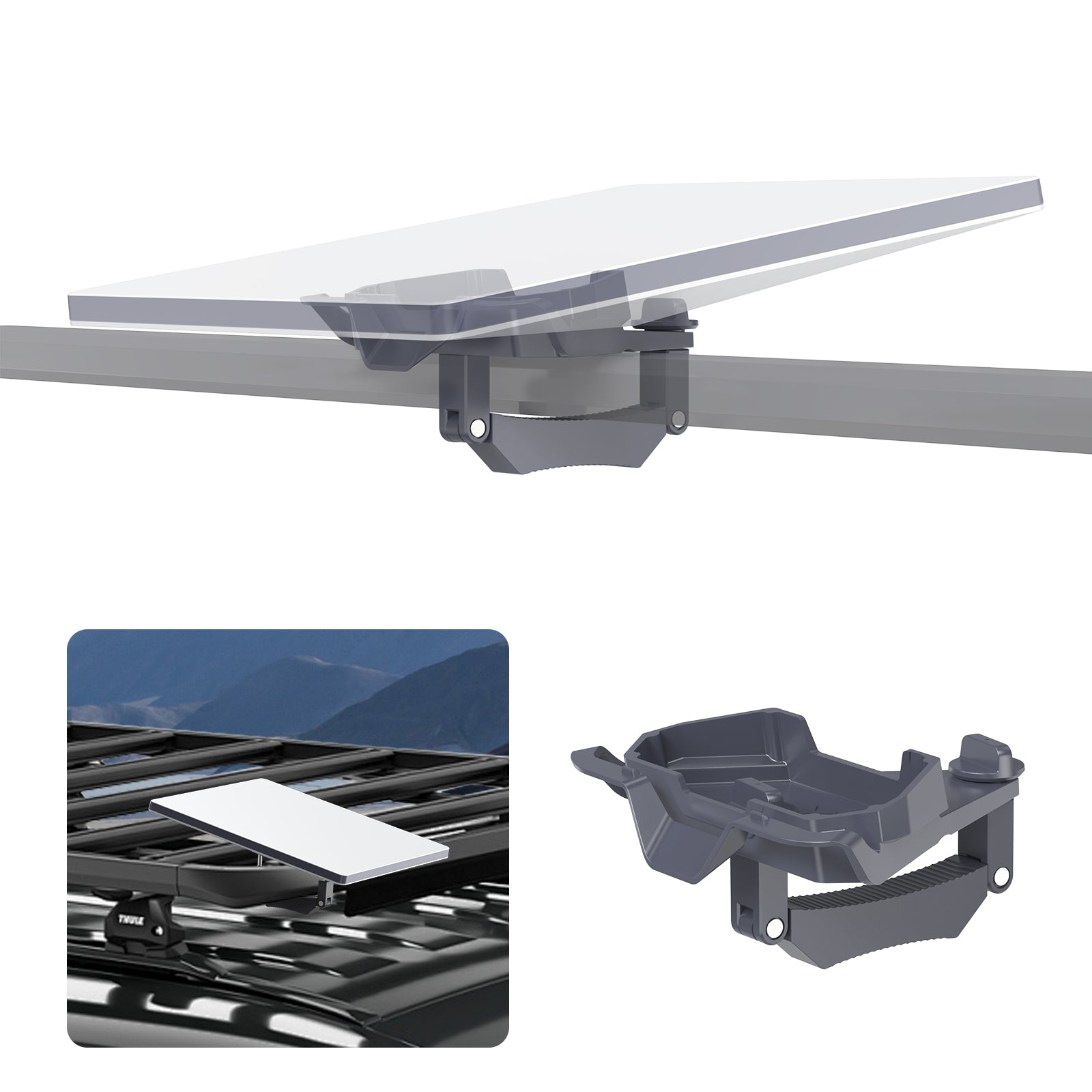 Starlink Mini Roof Rack Mobility Mount – Universal Clamp for Single Bar Racks