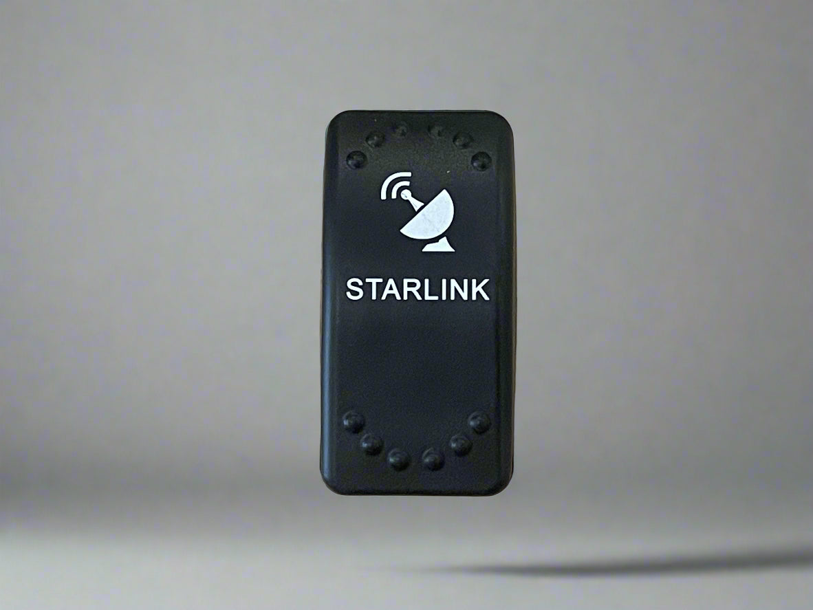 Starlink DC 3-Pole Rocker Switch – Blue LED with Mounting Plate Options (12V 20A / 24V 10A)