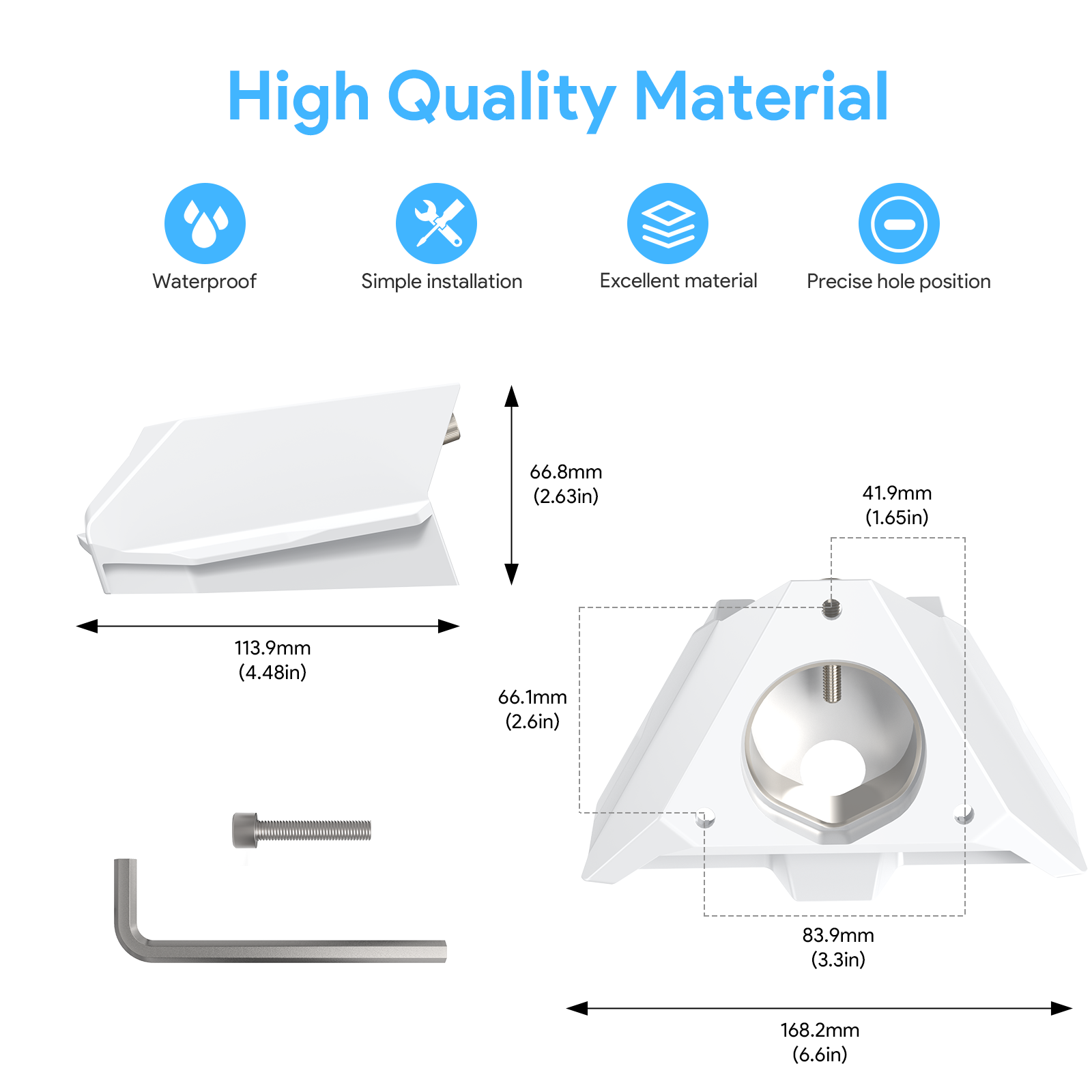 Starlink Mini Universal Mount – Pipe, Flat, or Mobility Mount – ASA/ABS Construction