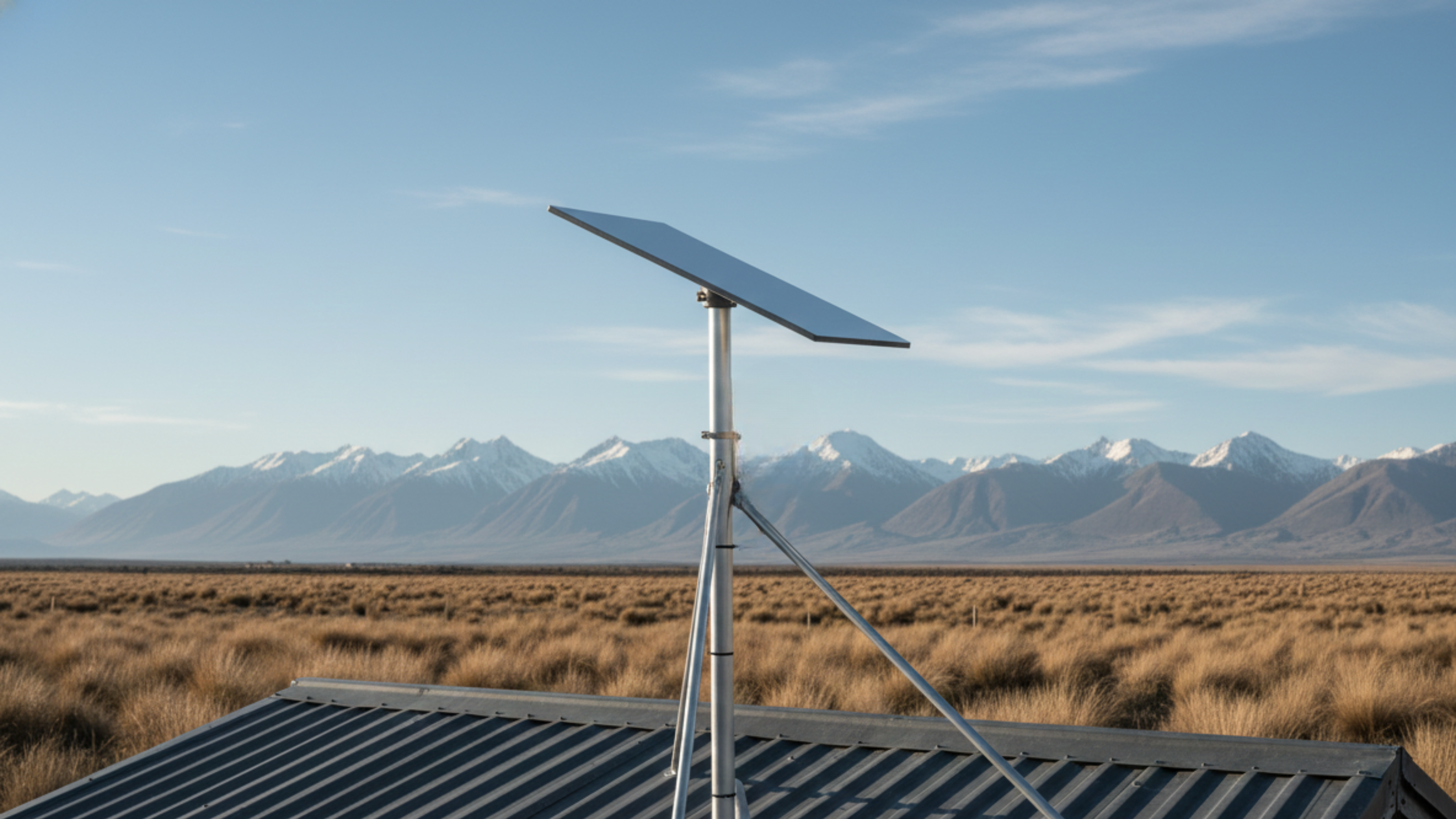 NZ Mountains with Starlink Gen 3 Kit mounted on Tin Roof Spacetek