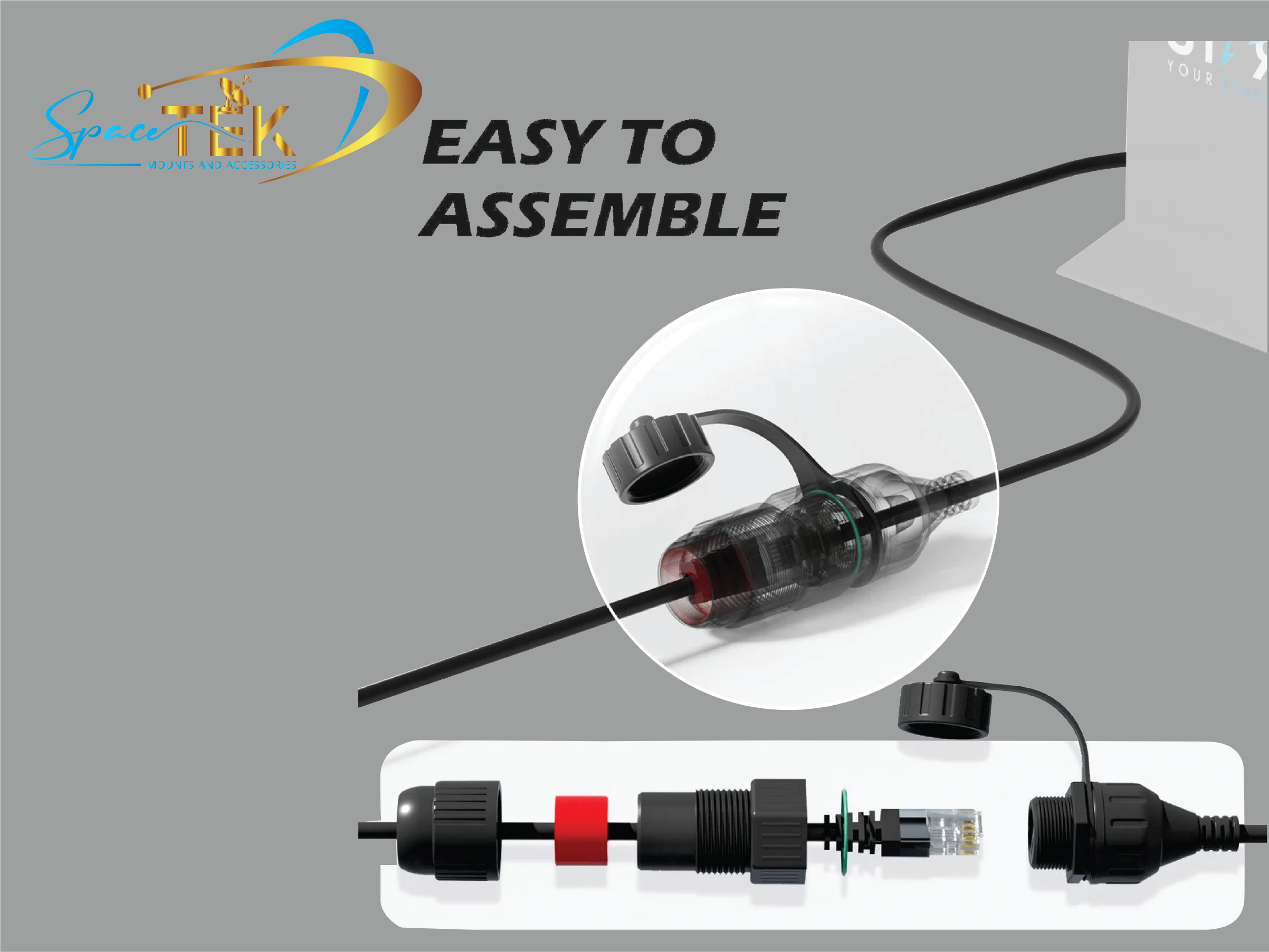 Starlink SPX to RJ45 Adapters (Pair) With Custom Length Cable Bundle