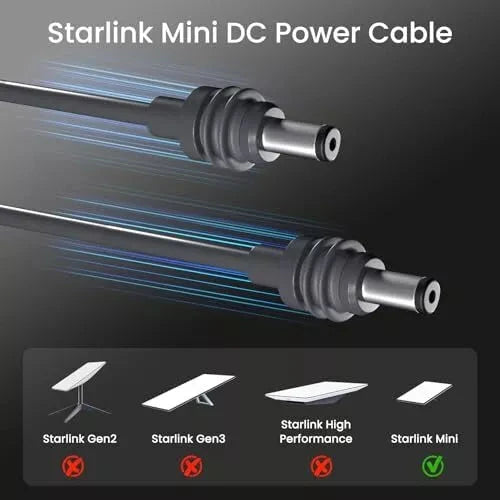 Starlink Mini DC Replacement Power Cable - 0.2M - 20M SpaceTek - Starlink Mounts & Accessories