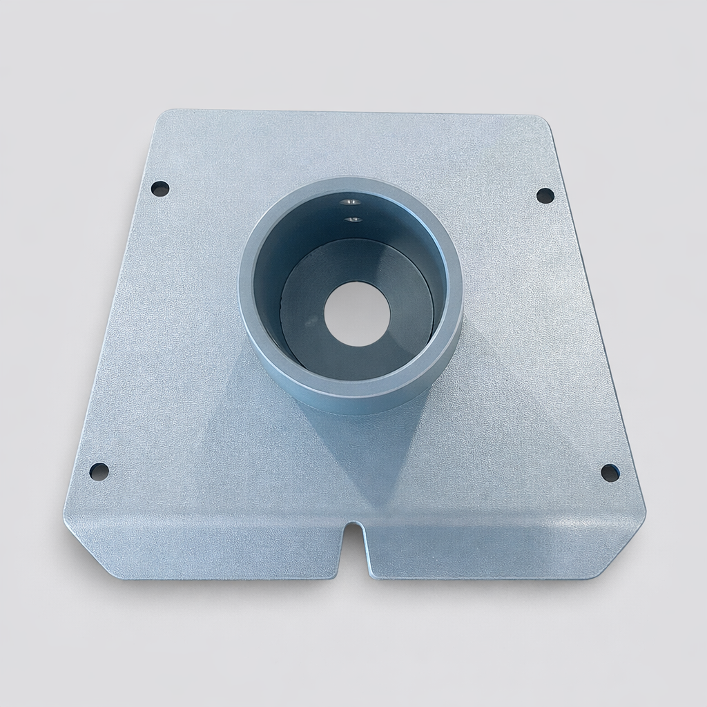 Top-down view of Spacetek Pole Mount Adapter kit for Starlink Gen 3 performance