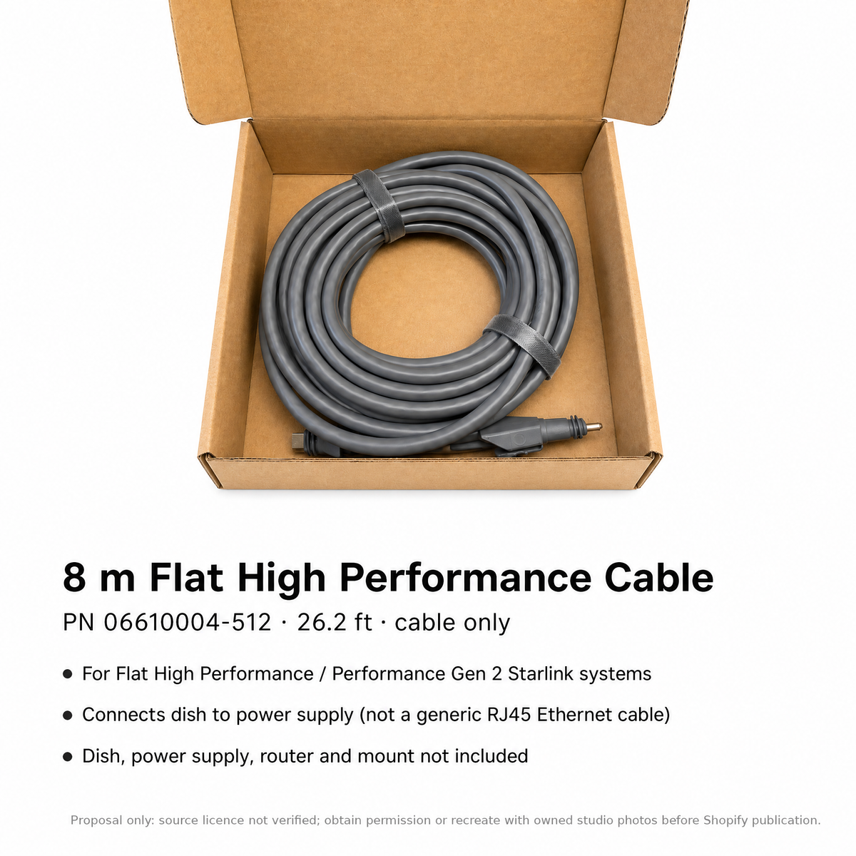 8 m Flat High Performance cable PN 06610004-512 compatibility callout