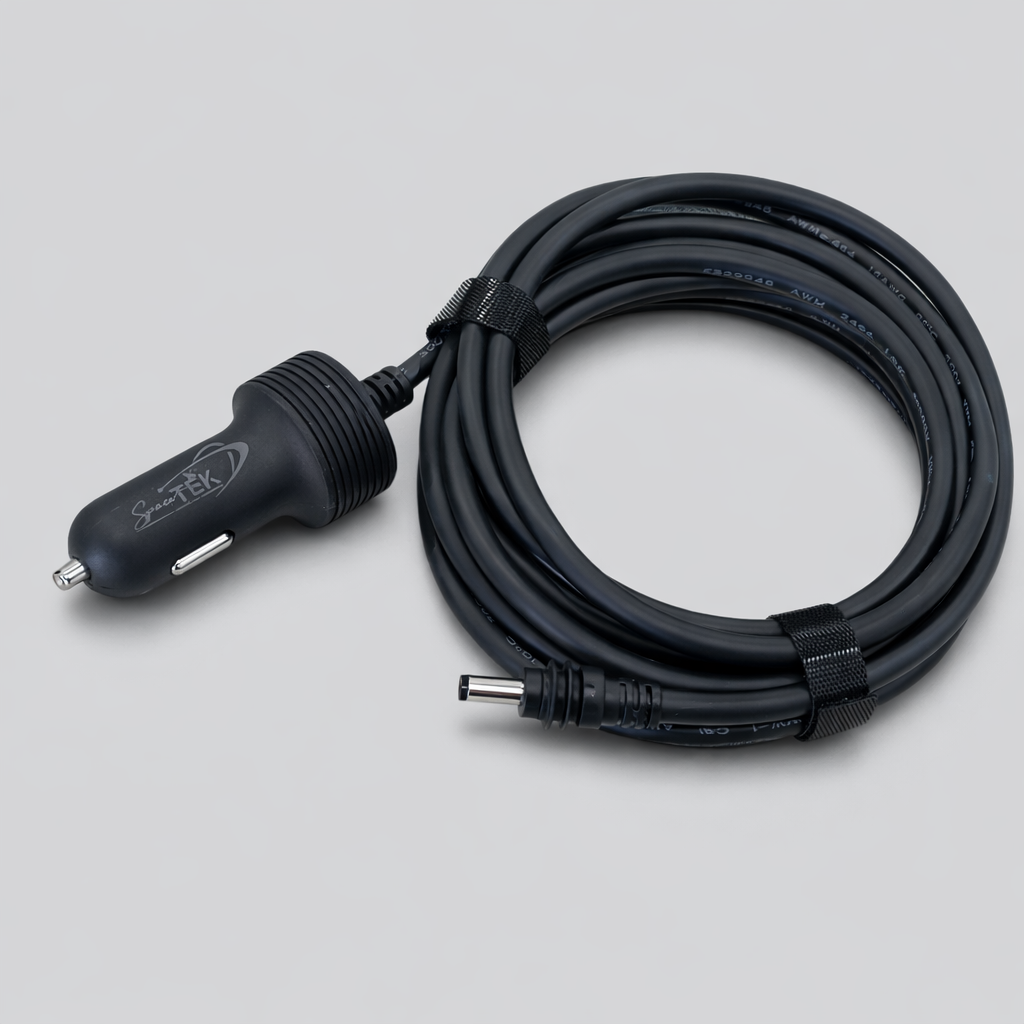 3m 9.8ft 12V–48V cigarette outlet to DC power cable for Starlink Mini, coiled cable view