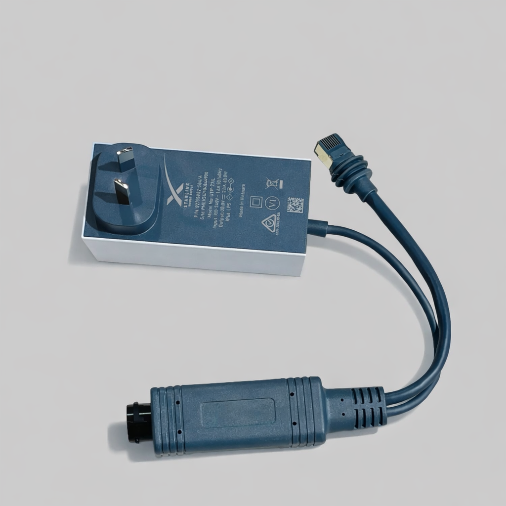 Starlink Mini Combiner/Splitter Cable with DC barrel and RJ45 Ethernet connectors – waterproof inline power adapter for Starlink Mini dish