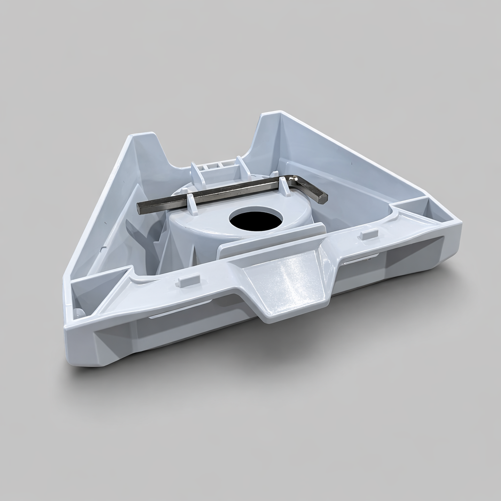 Internal view of Starlink Mini pole mount bracket made from white ABS plastic