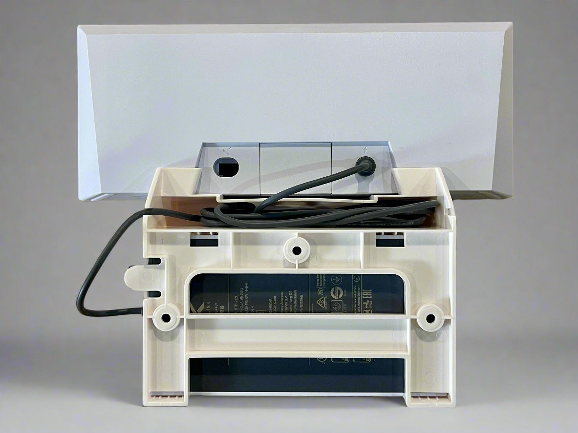 Moulded plastic wall mount holder for Starlink Gen 3 router & 56V power supply – white all-in-one design