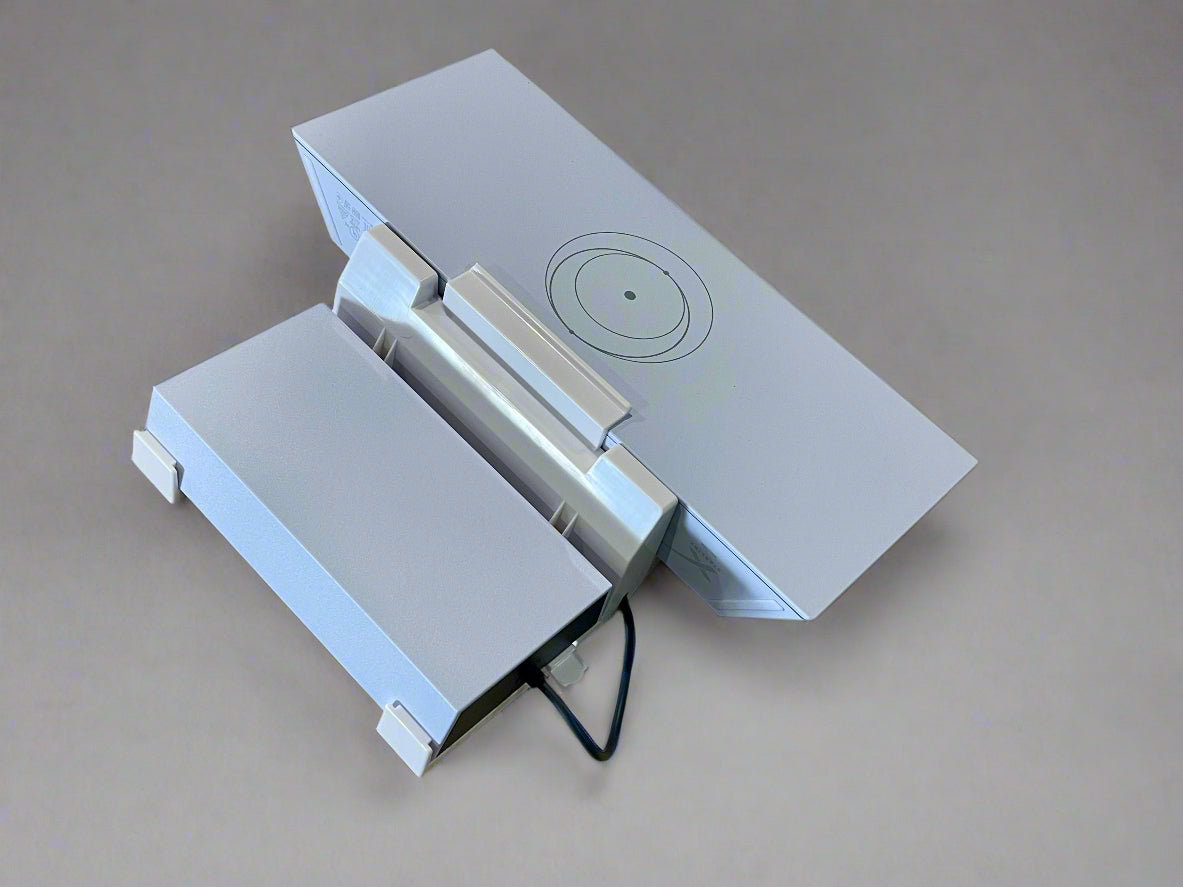 Moulded plastic wall mount holder for Starlink Gen 3 router & 56V power supply – white all-in-one design