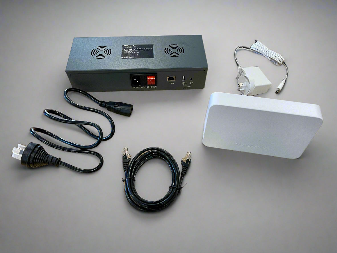 SpaceTek Universal Replacement 110-240V AC Power Supply with Integrated Starlink PoE Injector – Supports Gen 1, Gen 2 & Gen 3 Terminals (54V Output)