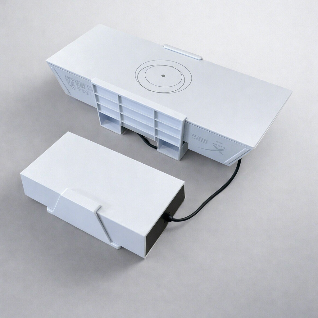 Starlink Gen 3 Router and Power Supply Plastic Wall mount holder 2 piece on a white background