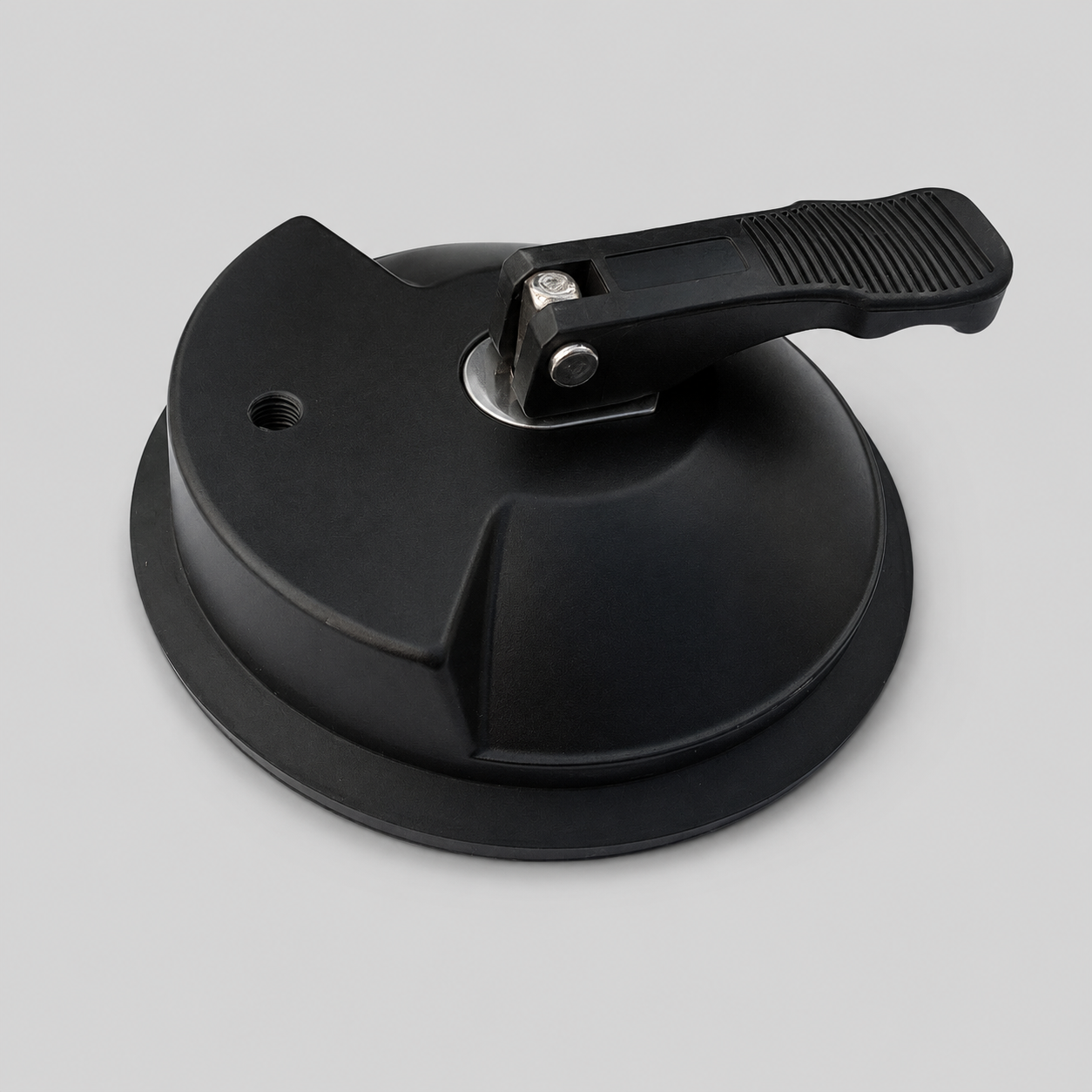 Heavy-duty 5-inch suction cup with M8 female thread shown from an angled front view, suitable for mounting Starlink accessories and other equipment.