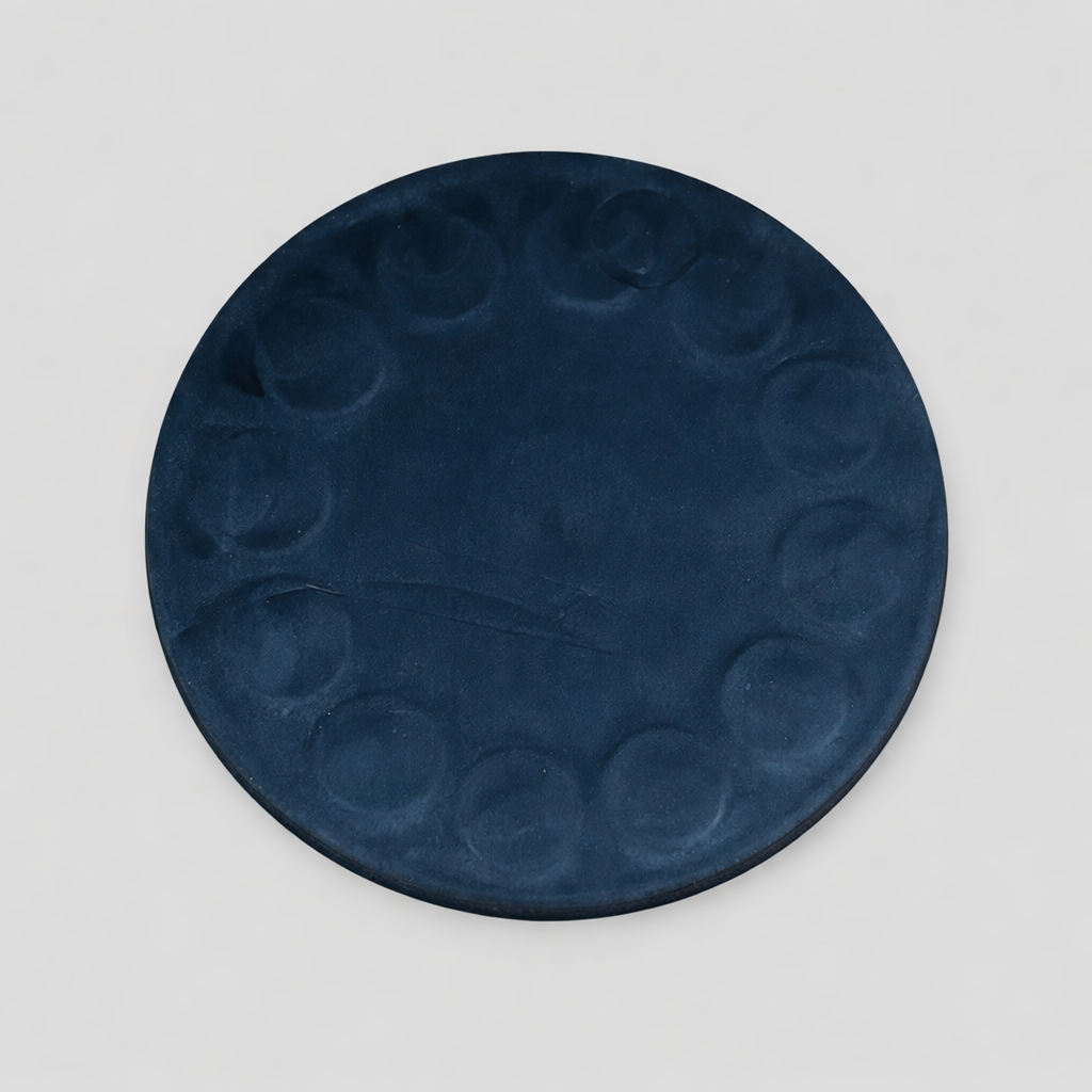 Close-up top view of rubber-coated M8 thread rare earth magnet for Starlink mount showing textured grip surface and circular contact pattern.