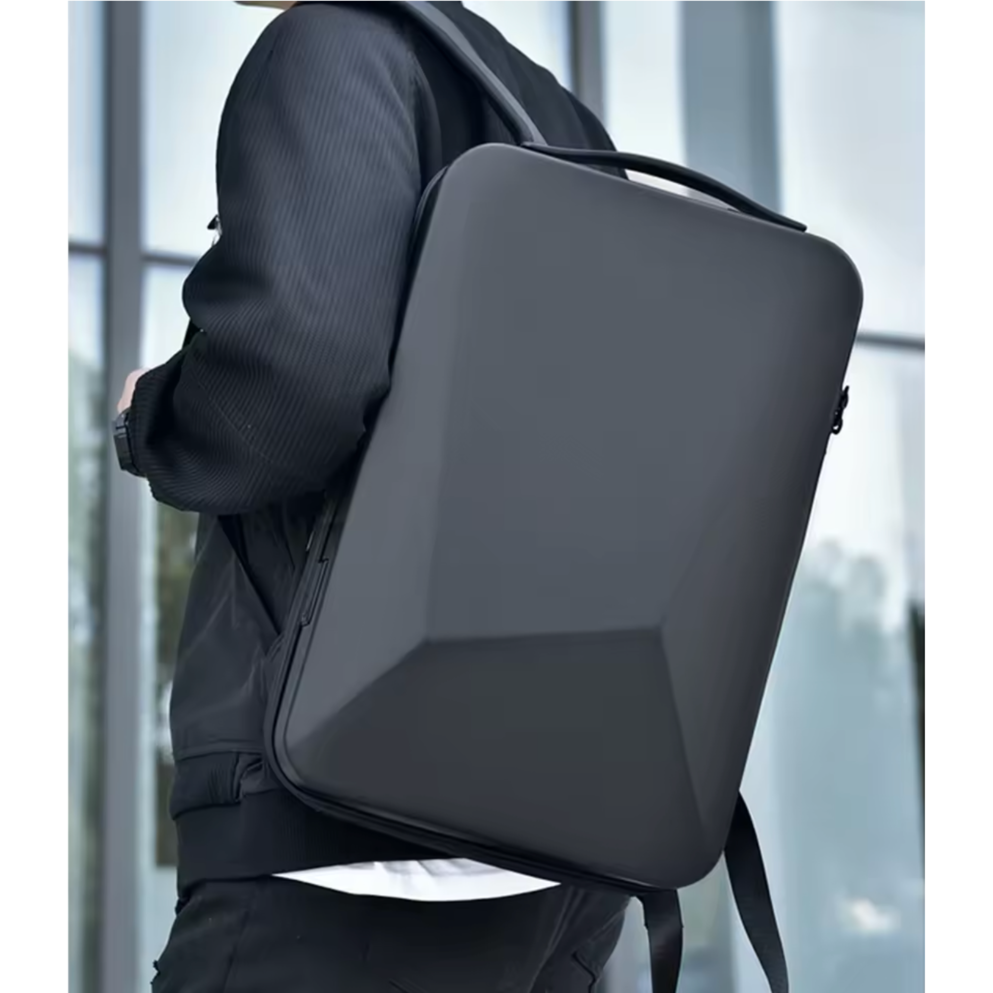 Person wearing Spacetek Value Pack backpack designed to carry and deploy Starlink Mini system in the field