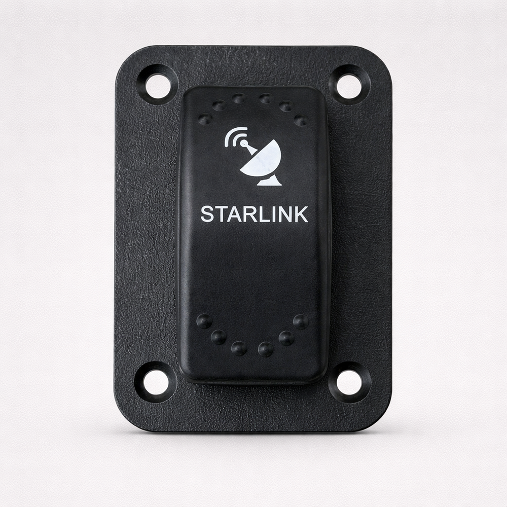 Starlink DC 3-Pole Rocker Switch – Blue LED with Mounting Plate