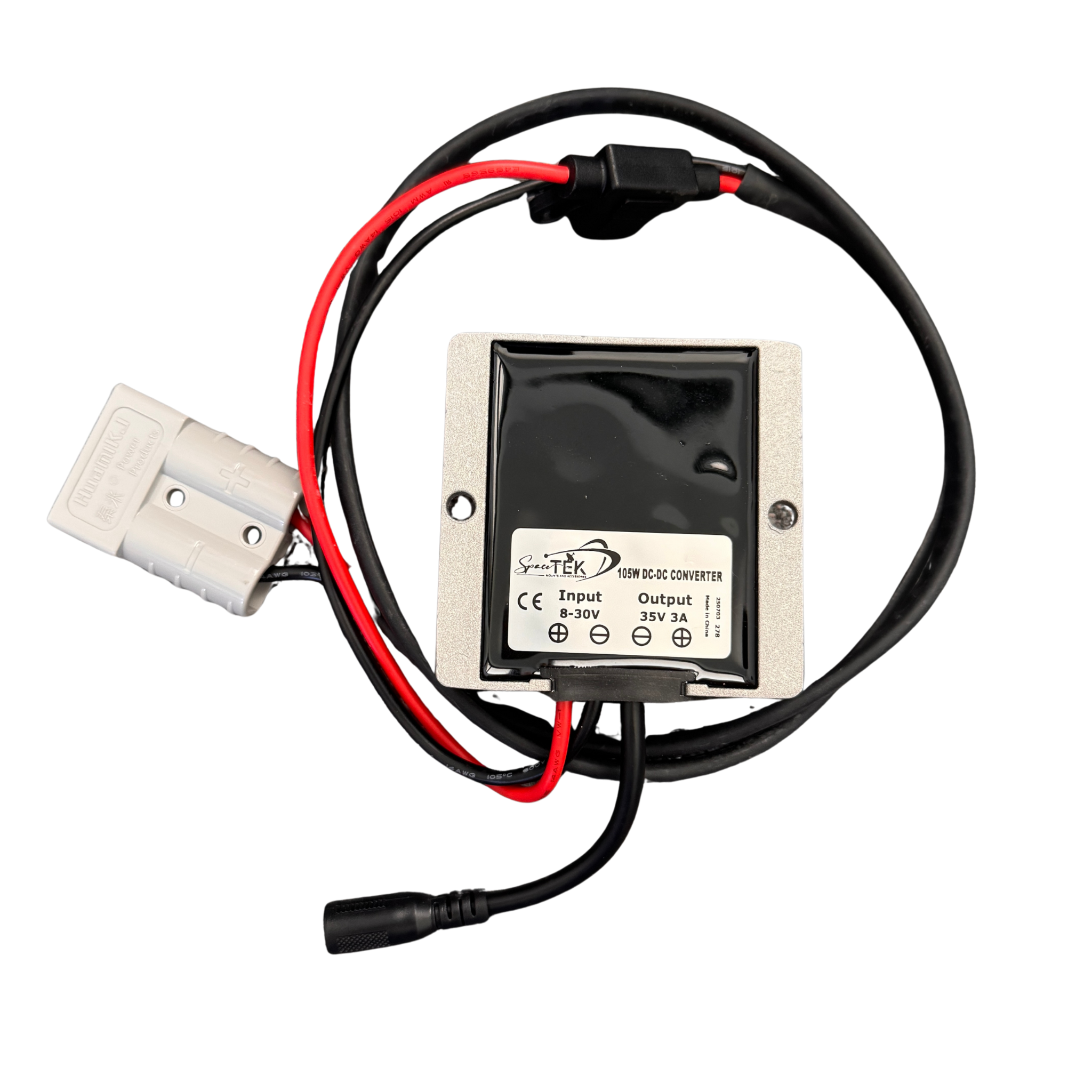 DC voltage booster with Anderson plug and inline fuse for Starlink Mini and RV power systems